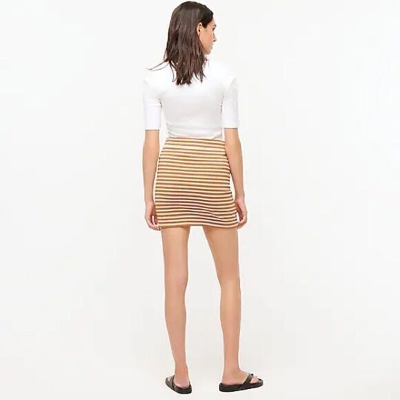 J. Crew | Knit Mini Skirt in Pecan Natural Gigi Stripe | M - Picture 3 of 7